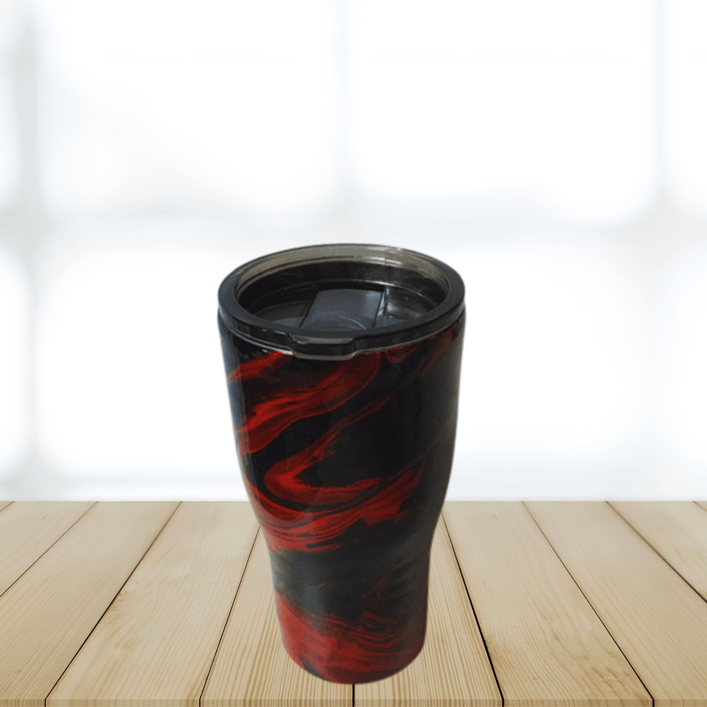 Hydro Dipped Red and Balck Tumbler