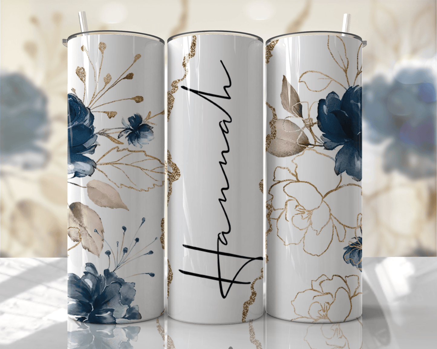 Floral 20 OZ Skinny Stainless Skinny Tumbler